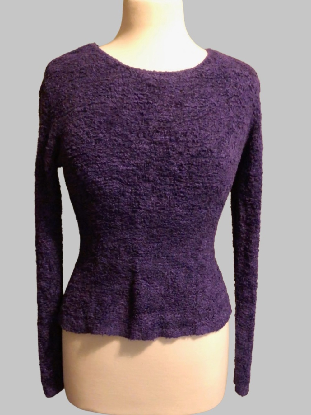 Studio JPR Purple Boucle Popcorn Knit Sweater Soft Long Sleeve Jr Medium